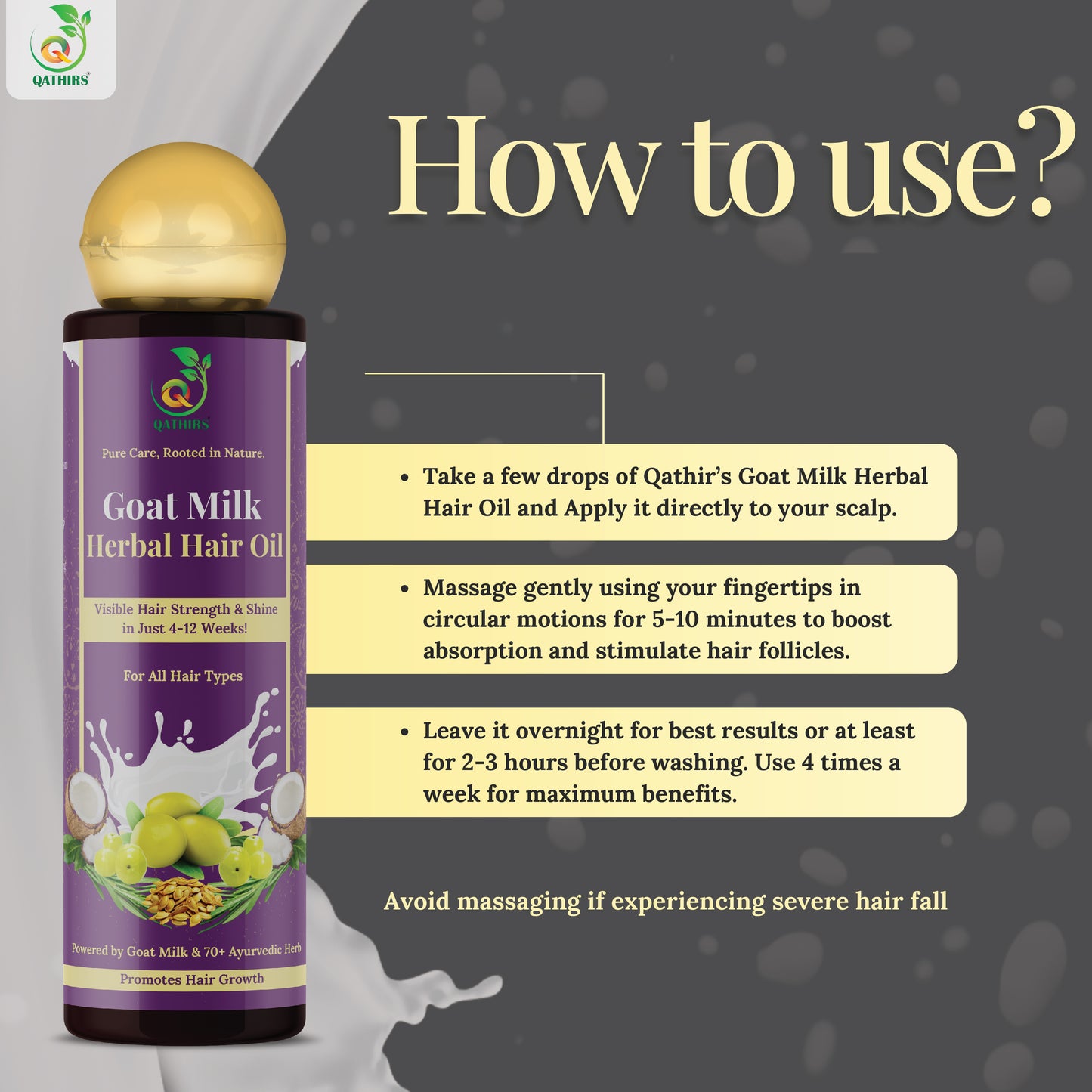 Qathirs Goat Milk Herbal Hair Oil | India’s 1st with 70+ Herbs | Stops Hair Fall, Boosts Growth & Deep Nourishment