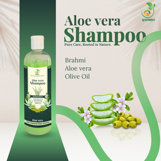 Qathirs Aloe Vera Shampoo | Natural Herbal Formula | Controls Dandruff, Promotes Hair Growth | 200ml