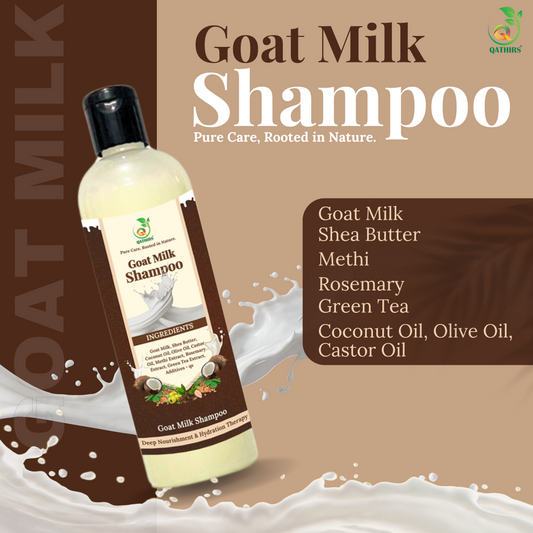 Qathirs Goat Milk Shampoo – Deep Nourishment, Dandruff Control & Silky Hair | 200ml