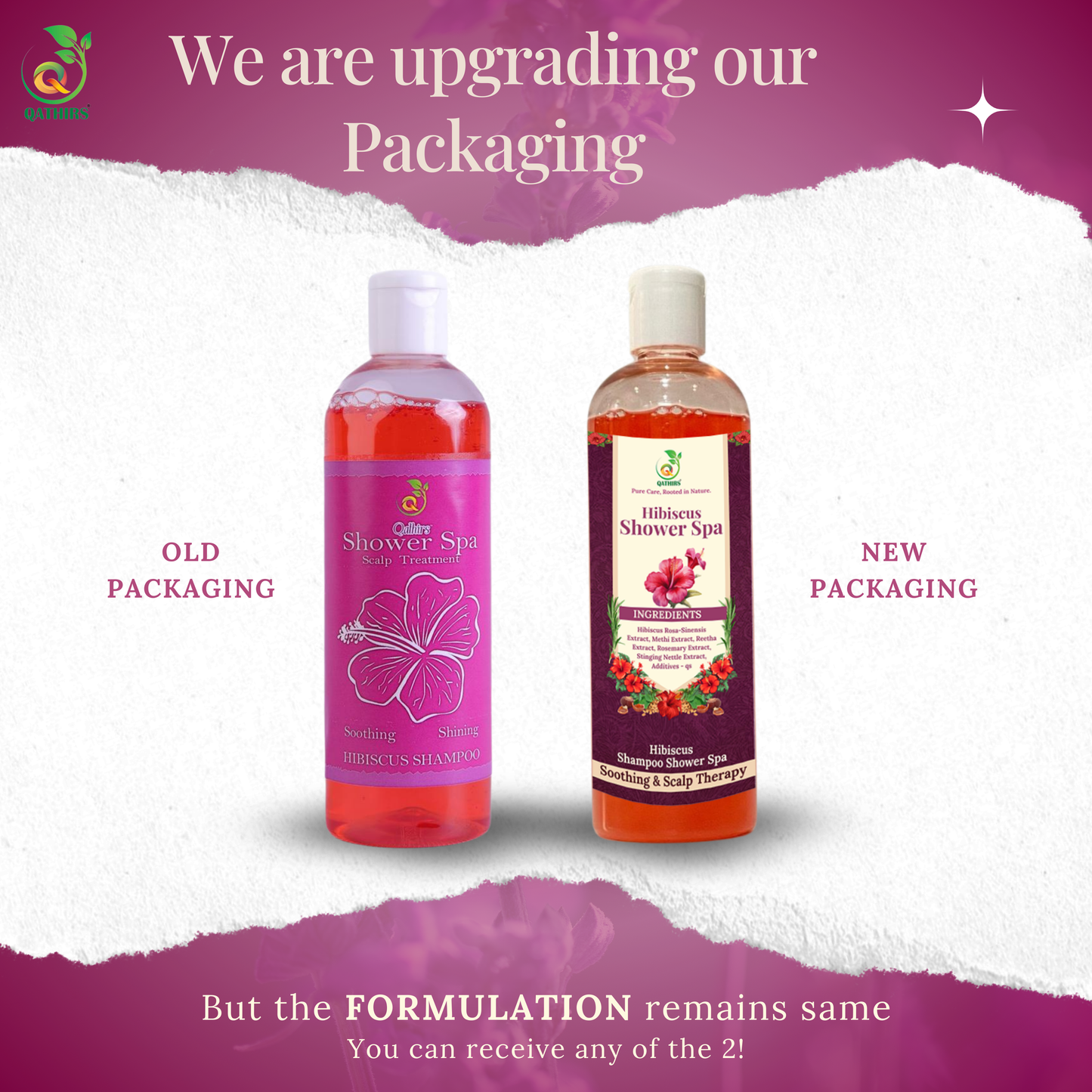 Qathirs Hibiscus Shampoo | Herbal Cleanser with Hibiscus, Methi & Rosemary | Strengthens & Adds Shine – 200ml
