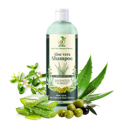 Qathirs Aloe Vera Shampoo | Natural Herbal Formula | Controls Dandruff, Promotes Hair Growth | 200ml