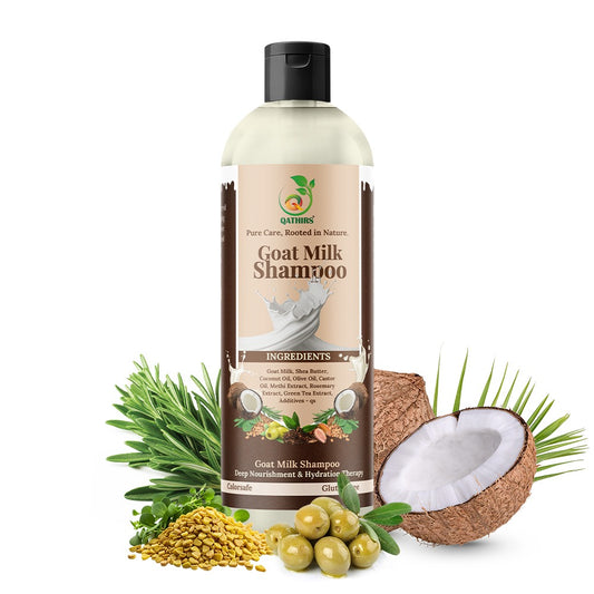 Qathirs Goat Milk Shampoo | Deep Nourishment & Hydration | For All Hair Types – 200ml